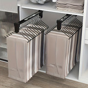 Organizador de armario con colgador telescópico de metal para trajes, chaquetas y tendedero