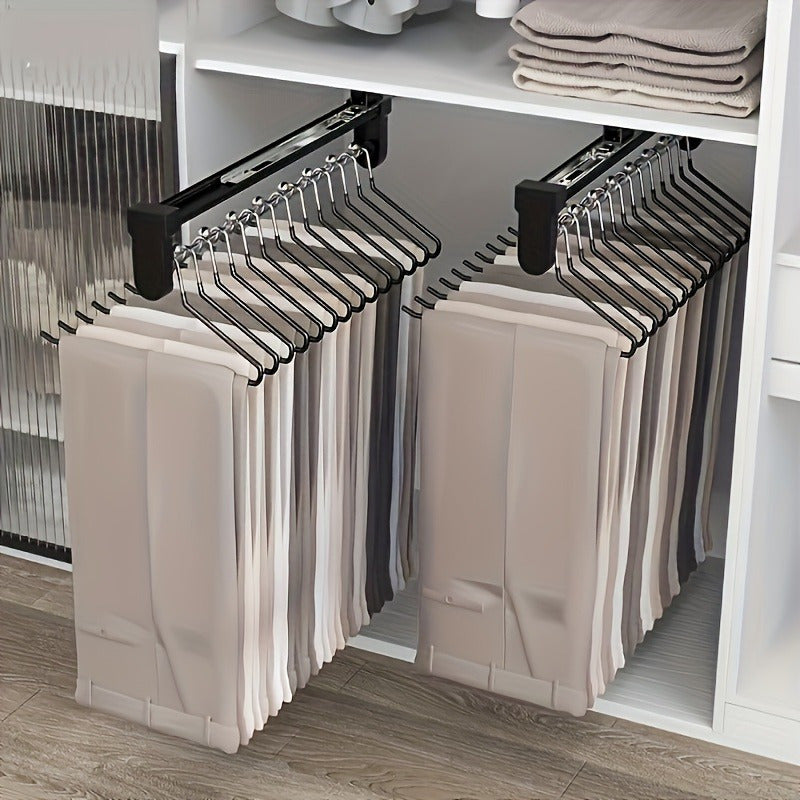 Organizador de armario con colgador telescópico de metal para trajes, chaquetas y tendedero