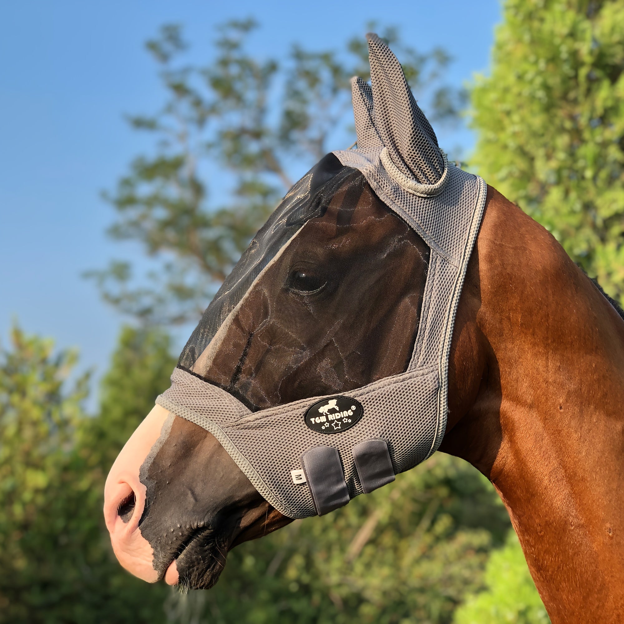 Horse Mask with 86% UV Protection Breathable 3D Mesh High Elasticity