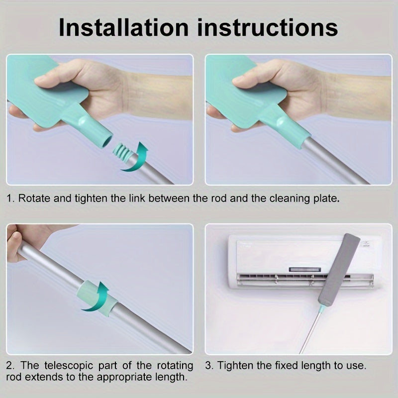 Tezkor tortiladigan chang tozalash tayoqchasi: shift, yotoq, divan va polni tozalash uchun uzoq masofa - batareyaga ehtiyoj yo'q.