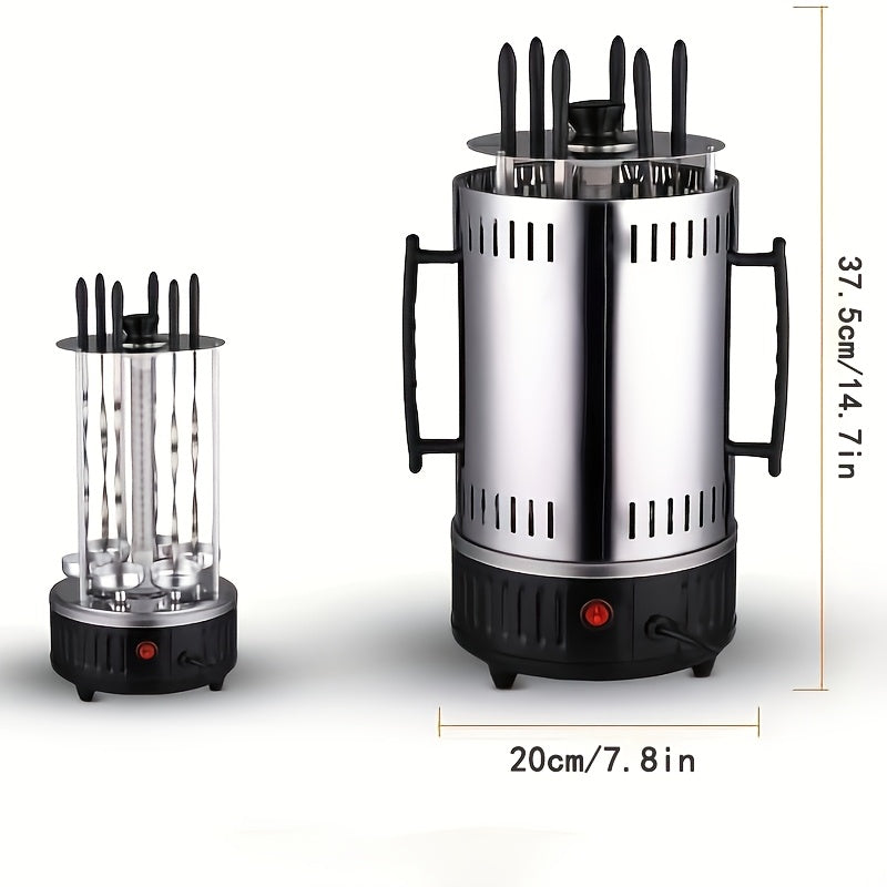 Cheksiz ichki grill, tutunsiz pishirish uchun, shishliklar, Rodizio Asador, Shawarma va boshqalar uchun ideal! Kabob shishliklari, barbekyu savatchalari va qo'lqoplar bilan birga - uy uchun mukammal