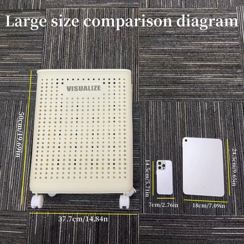 Qopqoqsiz Portativ Kirli Kiymatlar Savati, Oson Saqlash uchun Egiluvchan Dizayn. Uy, Balkon va Hammom uchun mukammal. Oson Harakatlantirish uchun G'ildiraklar bilan O'rta Hajm. 14 Ta Katta Kiymat (O'rta Hajm) yoki 20 Ta Katta Kiymat (Katta Hajm) tutadi.