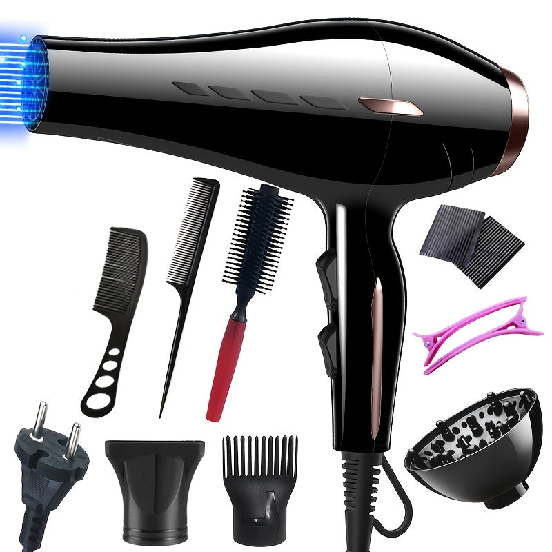 2100W Hair Dryer with Diffuser European Plug Long Cord Home Styling