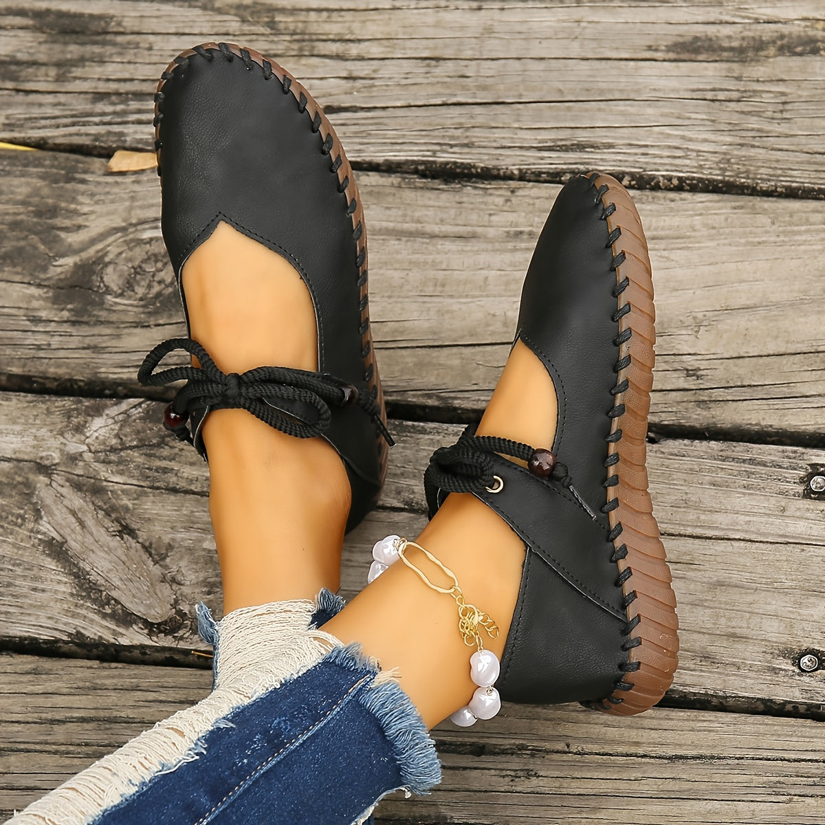 Women's Flat Sneakers Artificial Leather Casual Walking Shoes