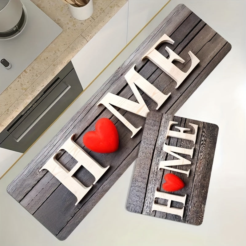 Thickened Non-Slip Waterproof Kitchen Mat Set with Dirt-Resistant and Machine Washable Floor Rugs