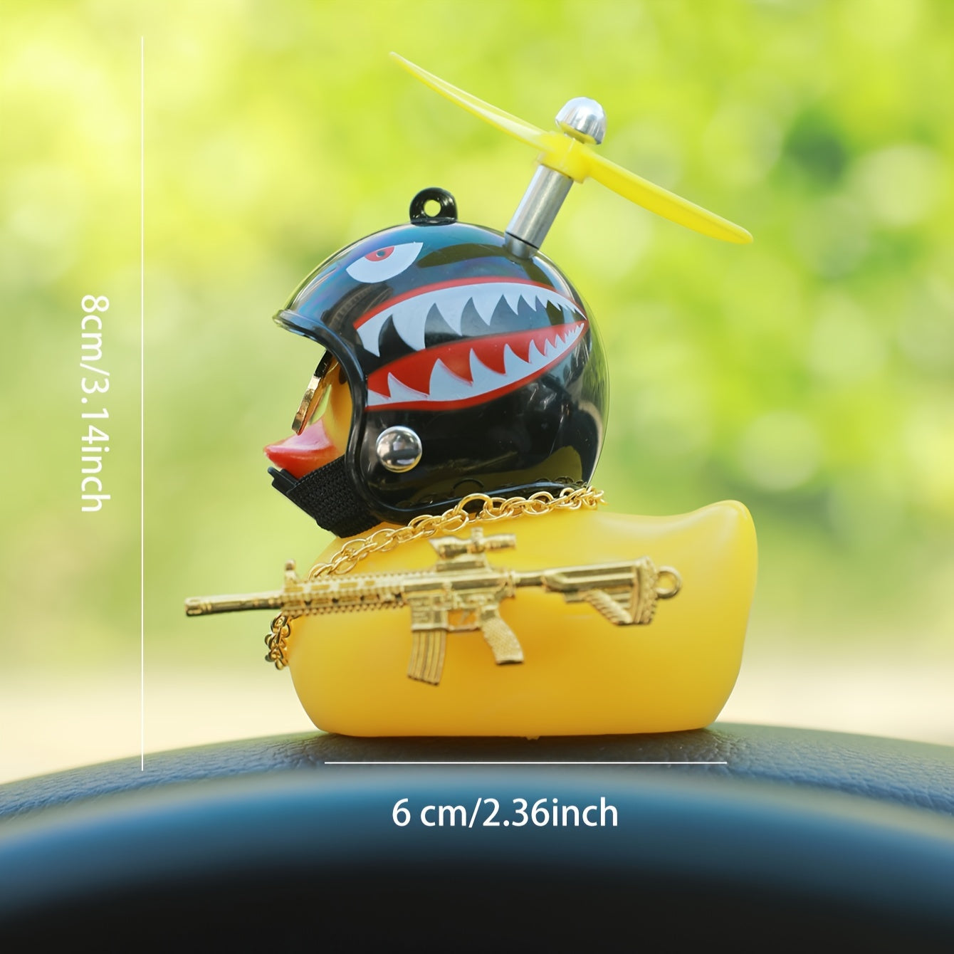 Duck Car Dashboard Ornament PVC Metal Gun Sunglasses Car Interior Decor Gift