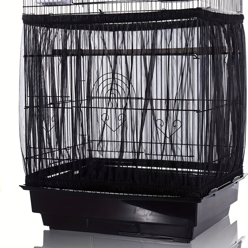 Stretchable Bird Cage Seed Catcher Mesh Skirt Prevents Mess for Parrots