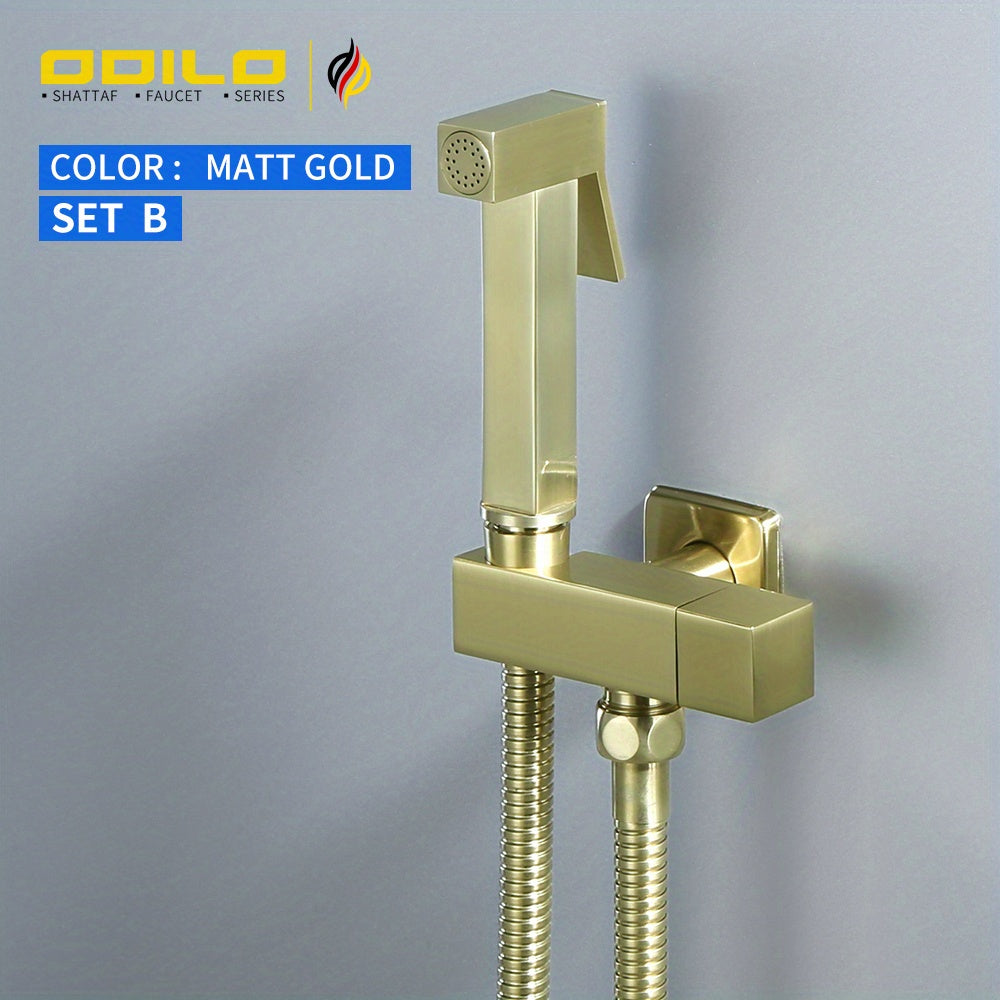 1-частный медный туалетный распылитель с интегрированной женской насадкой для смыва, в цвете розового золота.