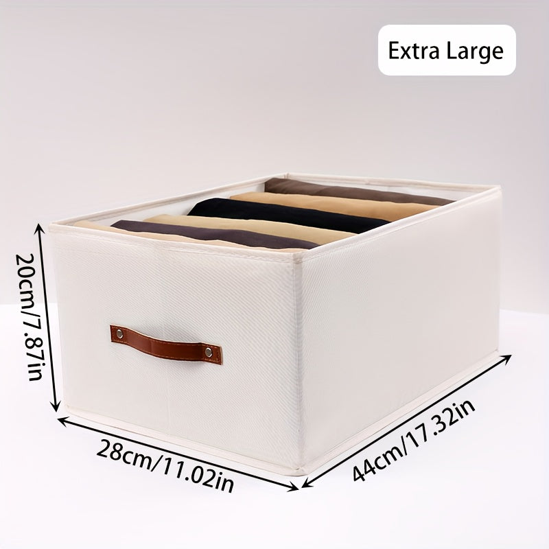 Qo‘lqopli to‘g‘ri burchakli saqlash qutilari, shkaflar yoki yotoq javonlari uchun mukammal. Ushbu yig‘iladigan mato qutilar kulrang yoki bej rangda bo‘lib, joyingizni tartibga solishda ideal. Yotoq osti saqlash uchun ham juda yaxshi!