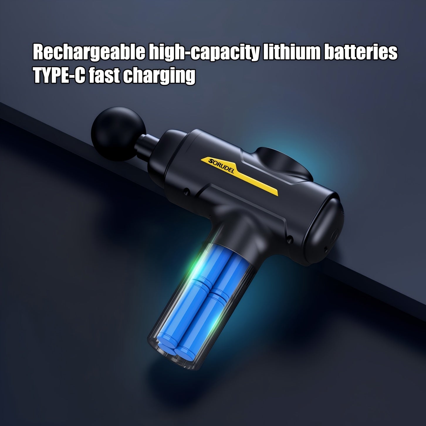 Deep Tissue Massage Gun with 8 Heads Rechargeable Handheld Electric Muscle Fascia Gun