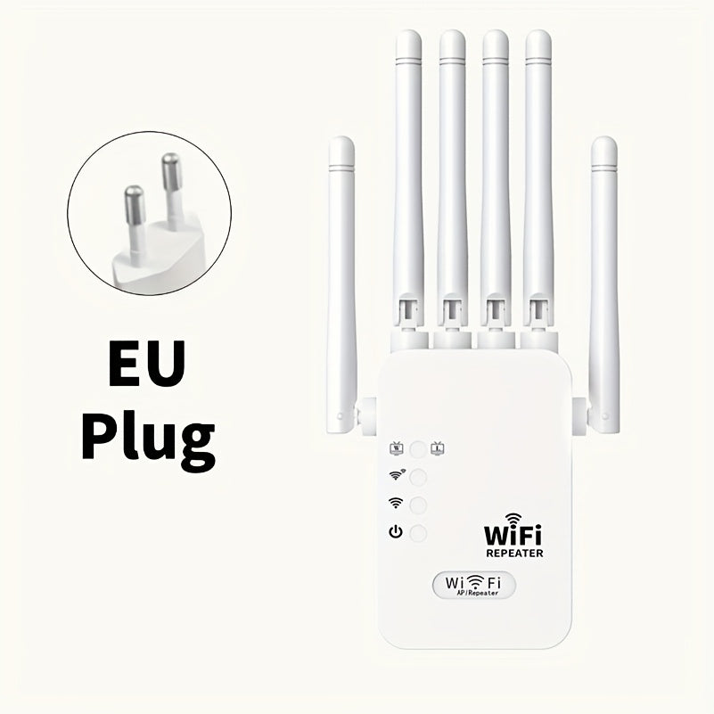 WiFi Extender with 6 Antennas Dual Band 300Mbps Signal Booster Ethernet Ports Easy Installation