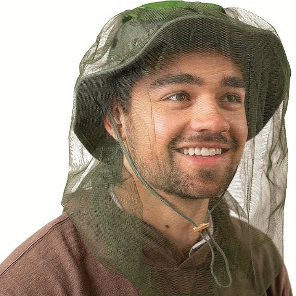 Unisex Mesh Hat Net Adjustable Dustproof Mosquito Protection for Camping