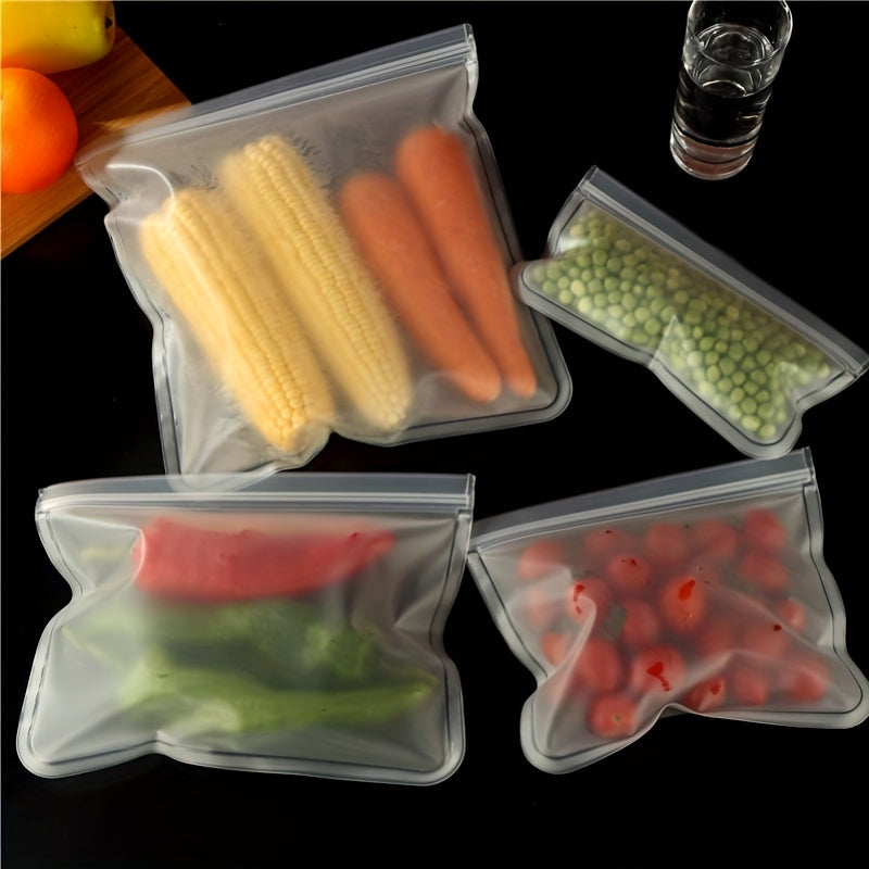 Leakproof Reusable Food Storage Bags Silicone Plastic Ziplock for Snacks Fruits Vegetables