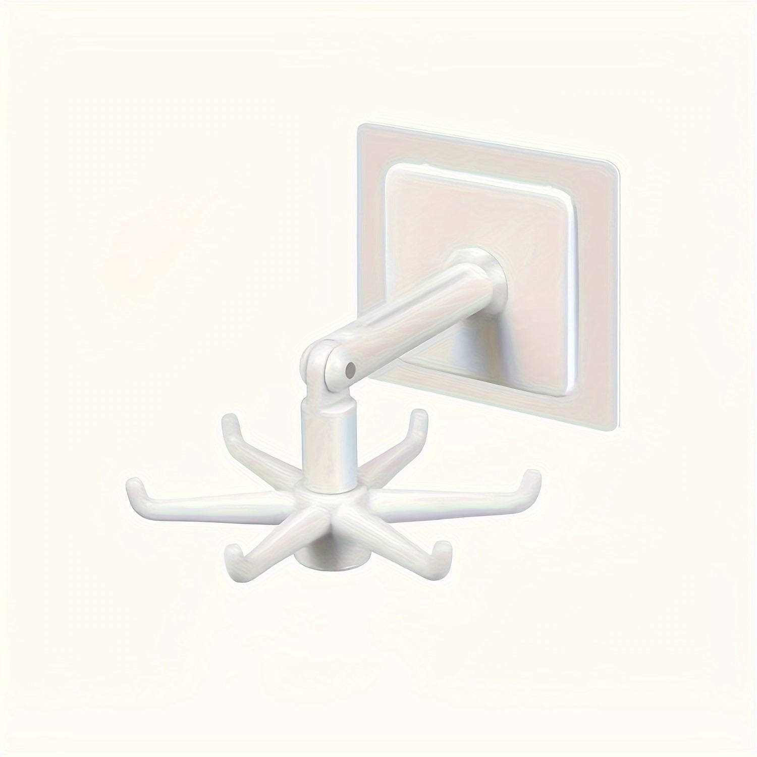 Kitchen Cutlery Rack with 6 Claw Hooks, Self-Adhesive Wall Hanger, Rotating