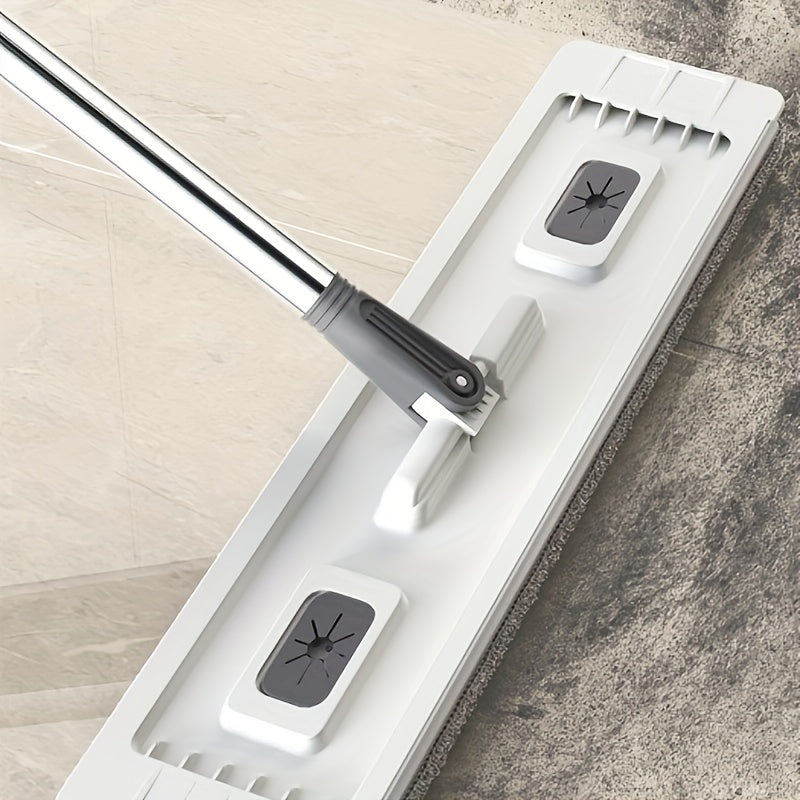 "Tekis Mop va Chelak To'plami 4 Ta Yuviladigan Mikrofiber Padlar bilan - Uy va Ofis uchun Ekologik Toza Tozalash Yechimi - Ikkita Nam/Quruq Foydalanish, Energiya Tejash"