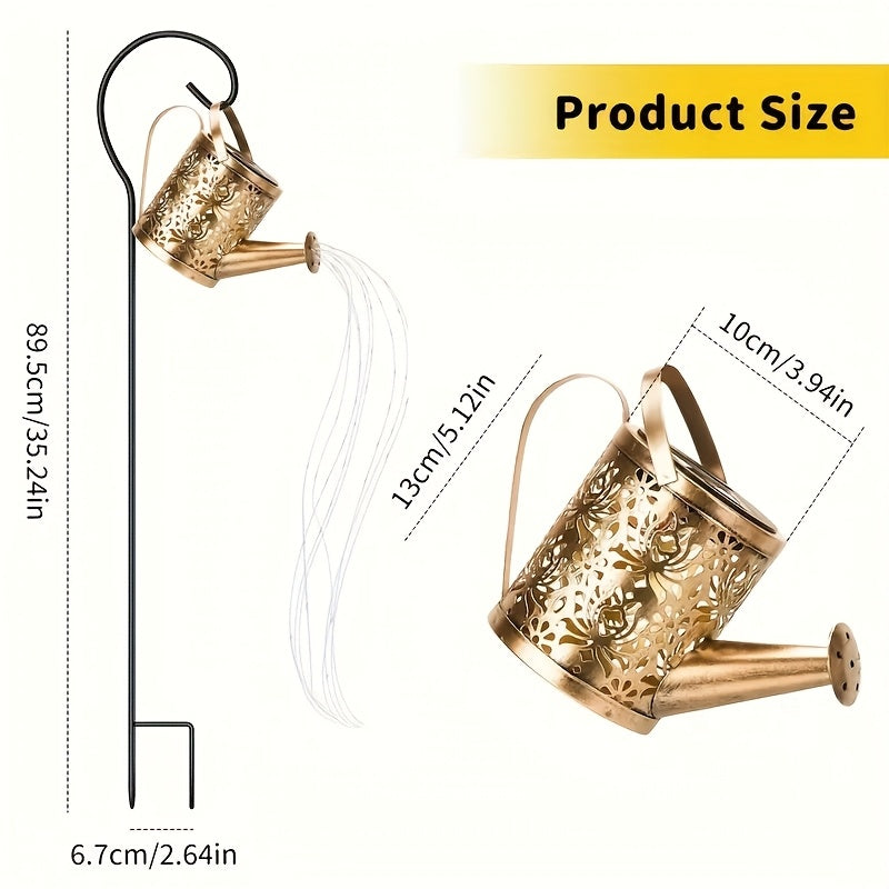 Farol de jardín solar con diseño de flujo de agua y batería recargable