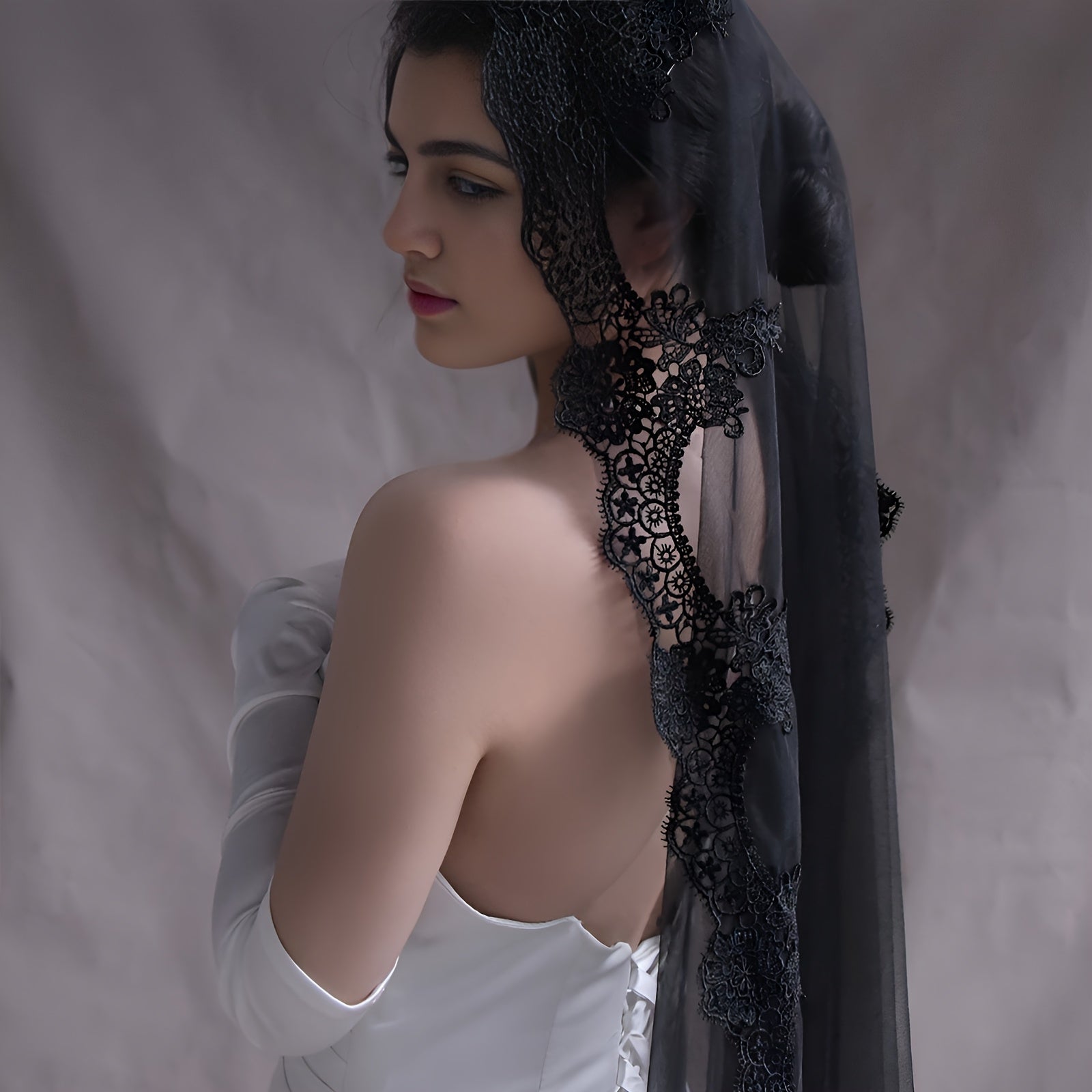 Accesorio para cabello velo de novia estilo barroco con peine, 1 pieza