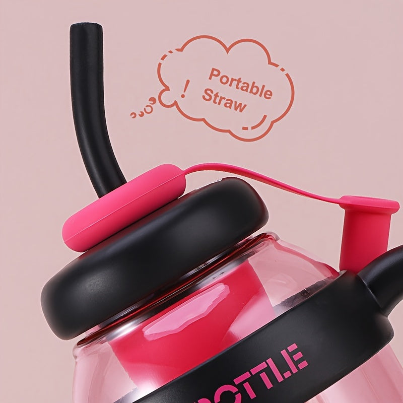 Large 44oz BPA-Free Plastic Water Bottle with Handle Leakproof Straw for Gym Outdoor and Back-to-School