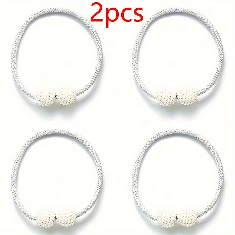 Set of 4 Vintage Magnetic Curtain Clips No-Punch Pearlized Holdbacks for Windows
