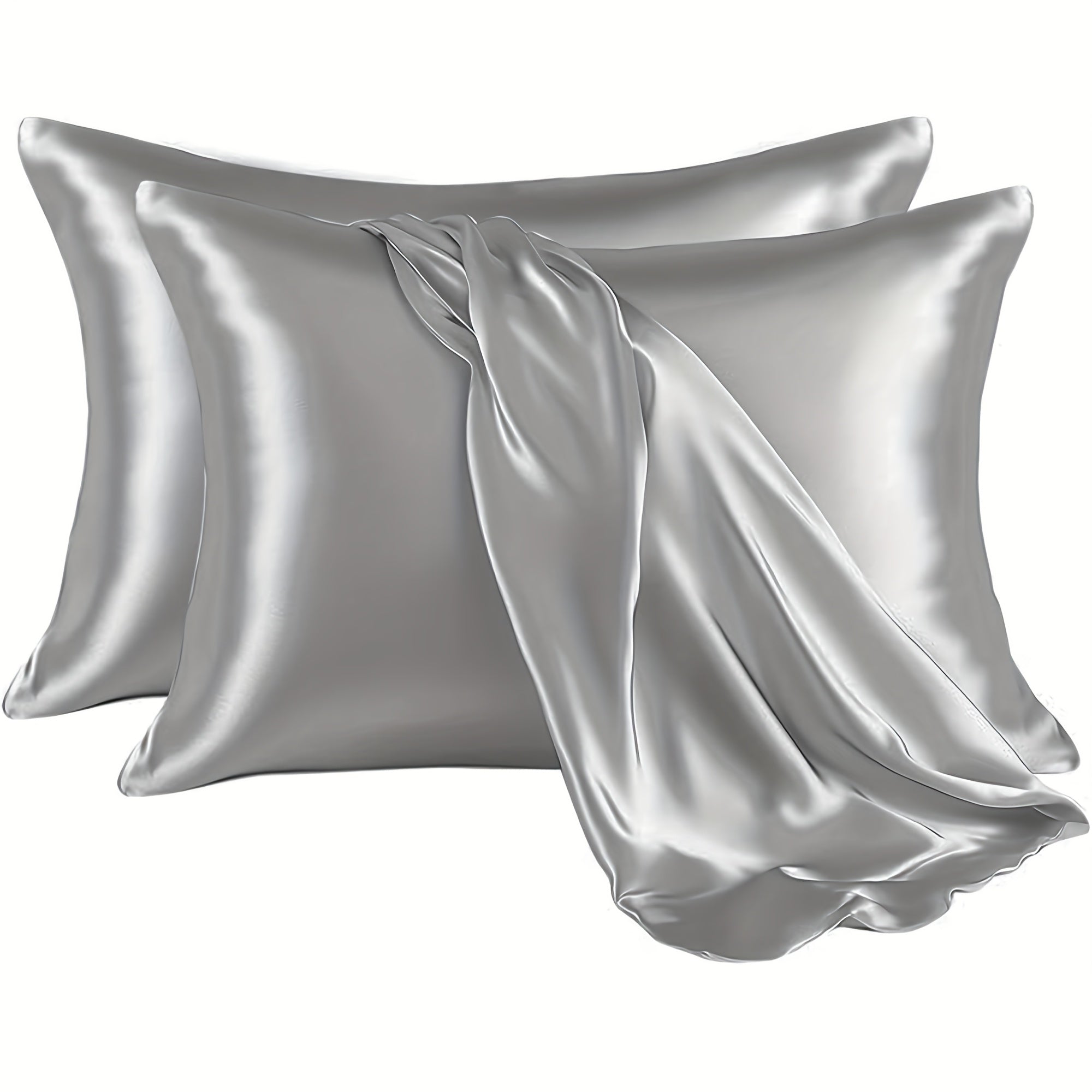 Set of 2 Satin Pillowcases for Luxurious Bedding in Soft Colors