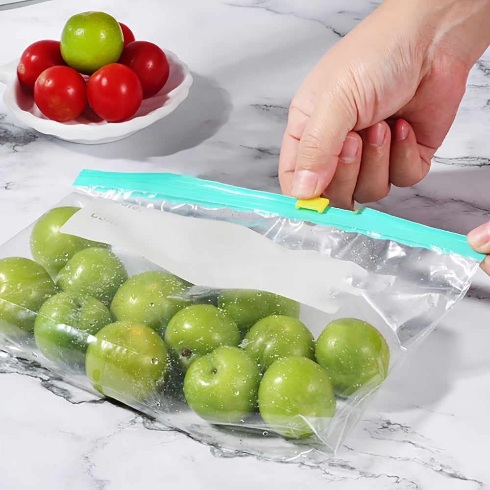 10 Transparent PE Storage Bags with Sliding Rope Seal for Food Refrigerator Freezer