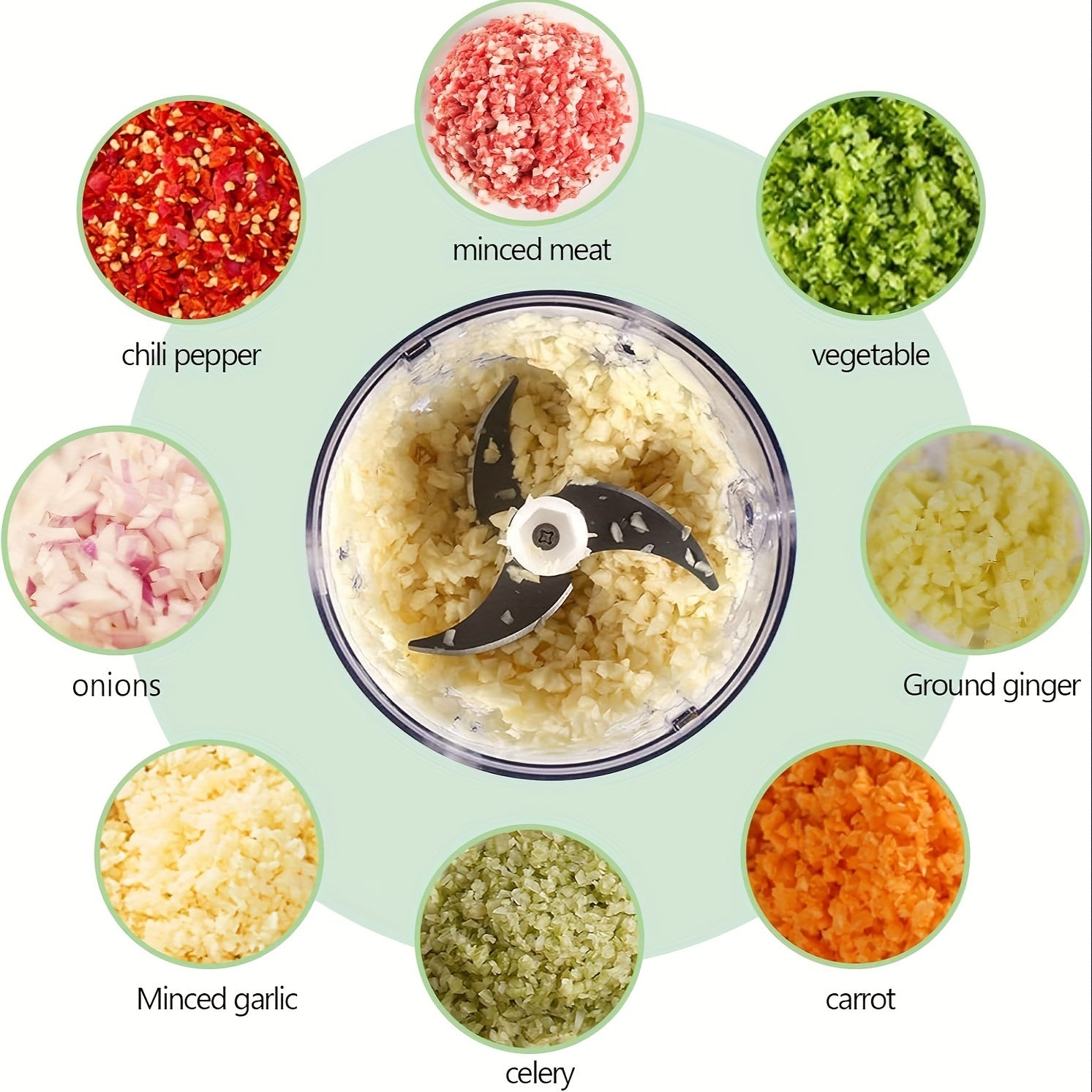 Mini Food Chopper Electric Portable Vegetable Dicer 250ml Wireless One-Touch