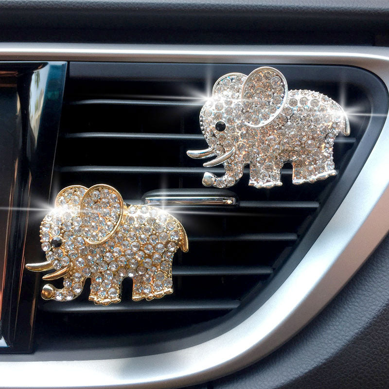 Car Air Vent Perfume Clip 2D Flat Elephant Cartoon Decor Accessory