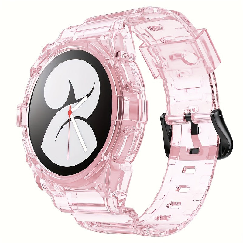 Integrated Transparent Sport Watch Band for Samsung Galaxy Watch6/5/4 40mm 44mm with Protective Case