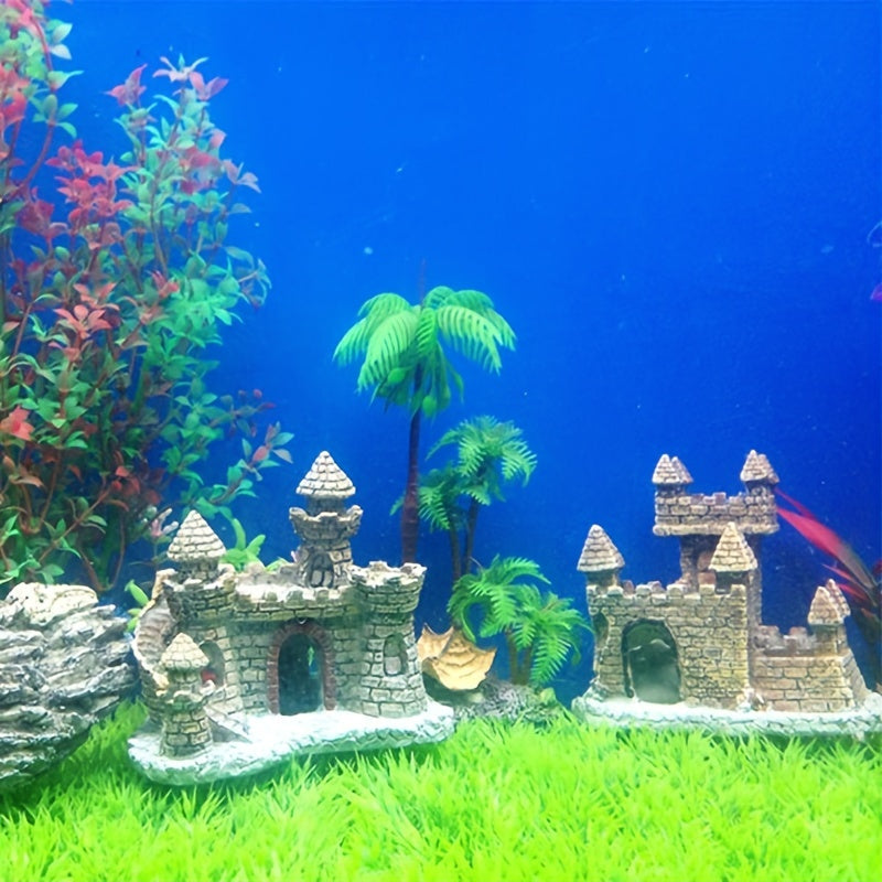 Resin Castle Aquarium Ornament for Fish Tanks and Reptile Enclosures