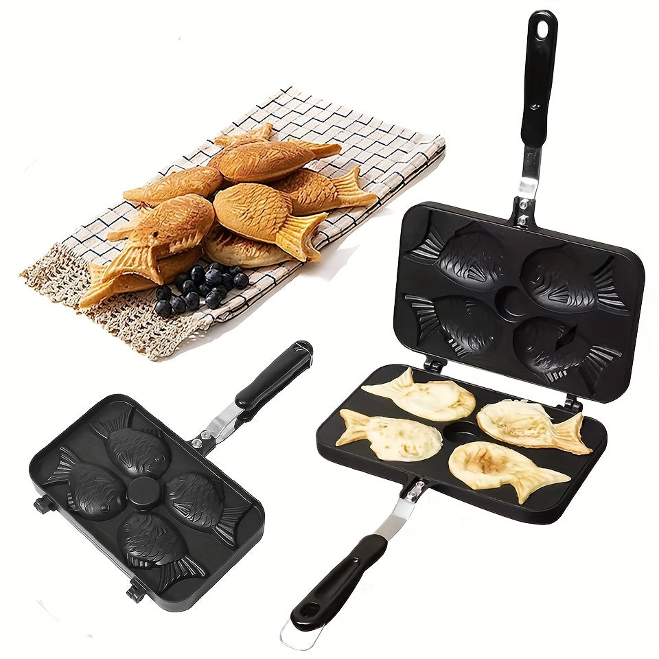 Форма для выпечки торта в форме рыбы из алюминиевого сплава с антипригарным покрытием Тайяки вафли