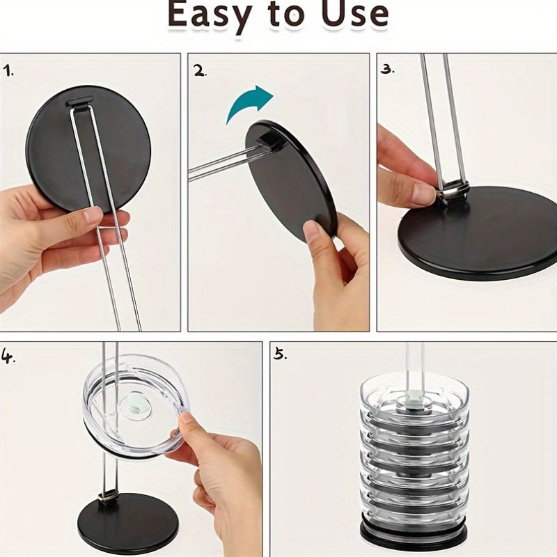 BANUCHE zamonaviy to'plangan stakan qopqog'i tashkilotchisi bilan plastik stakan qopqog'ingizni tartibga soling. Ushbu joyni tejovchi yechim sizning oshxona shkafingiz yoki ish stolingiz uchun yig'ilishni talab qilmaydi va elektrsiz ham, batareyasiz ham.