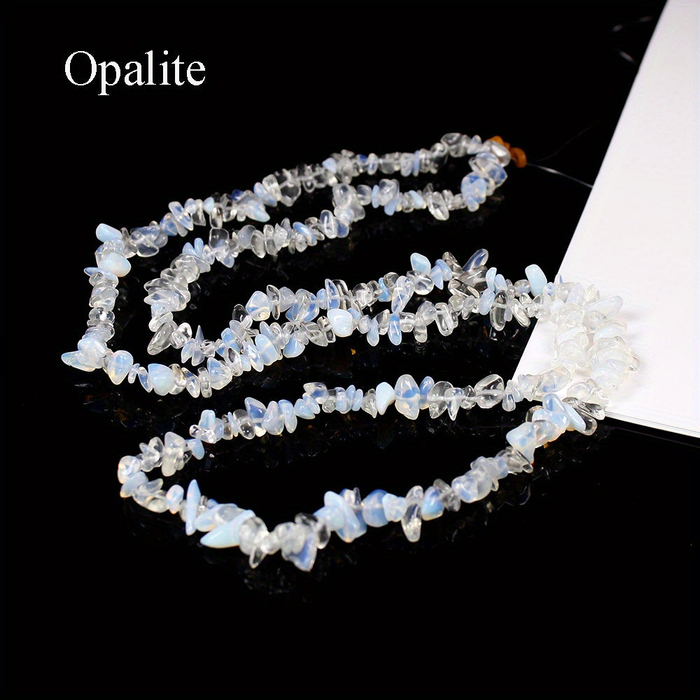 Cuentas de grava de cristal natural de 80cm para hacer joyería DIY, chips de piedras preciosas sueltas