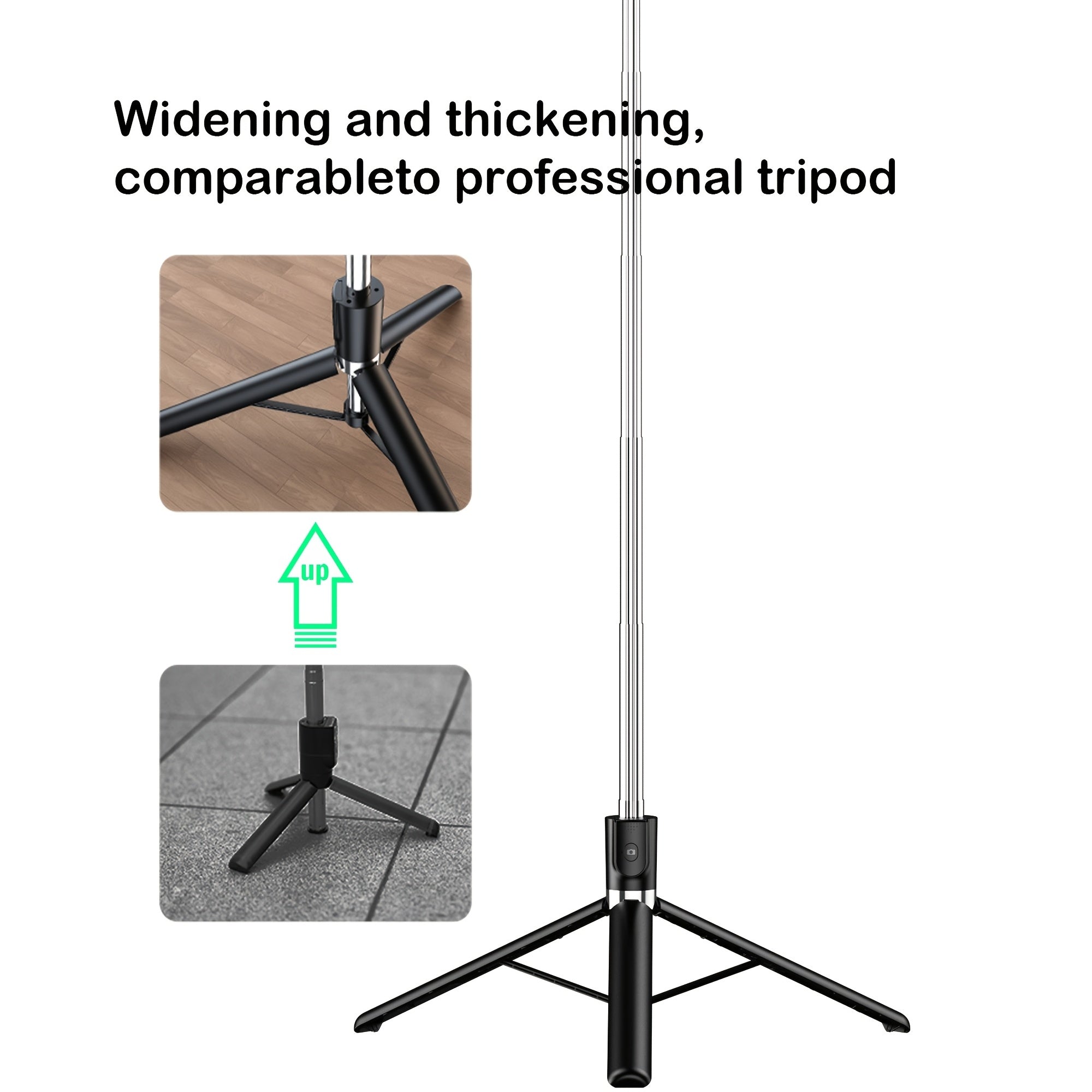 Wireless Extendable Selfie Stick with Remote and Foldable Phone Tripod 66.9 Inches