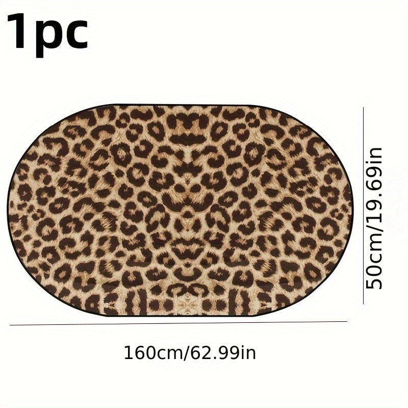 Absorbent Polyester Floor Mat for RV Bathroom Kitchen Bedroom Leopard Print