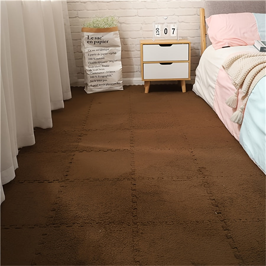 20-Piece Thickened Indoor Carpet Set for Bedroom and Living Room Non-Slip Washable 29.97x29.97cm