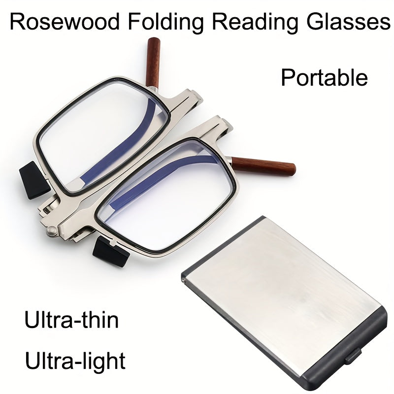 Rectangular Full Rim Reading Glasses Men Women Anti-Blue Light Metal Frame Mirror Coating