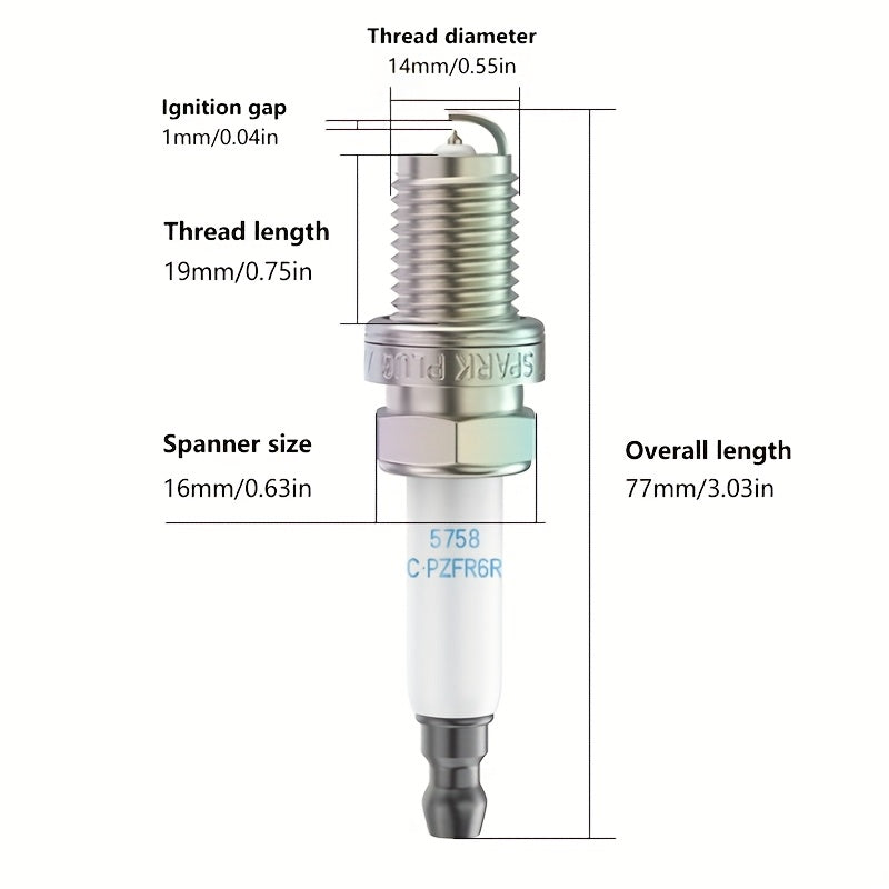 4 Pcs Iridium Spark Plugs for Car, Durable, Compatible with Multiple Models