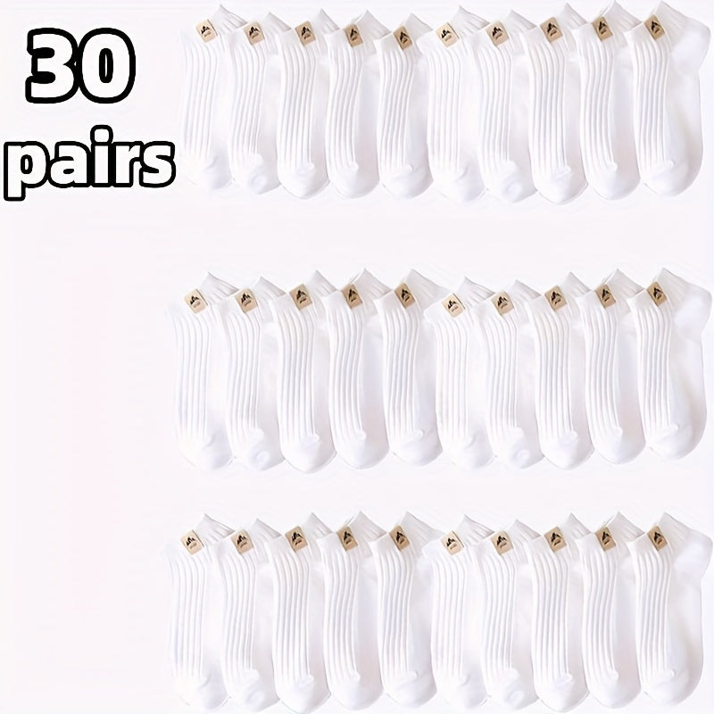 10/20/30 шт дышащих носков для щиколотки с ярким блоковым дизайном для повседневной носки