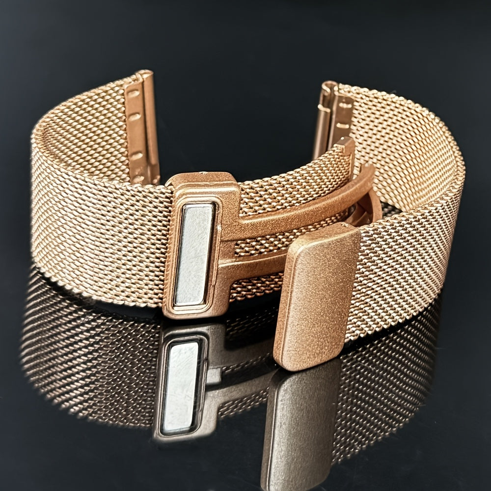 Stainless Steel Mesh Watch Strap 22mm Magnetic Snap Compatible with Samsung Galaxy Watch and Huawei Watch GT Series