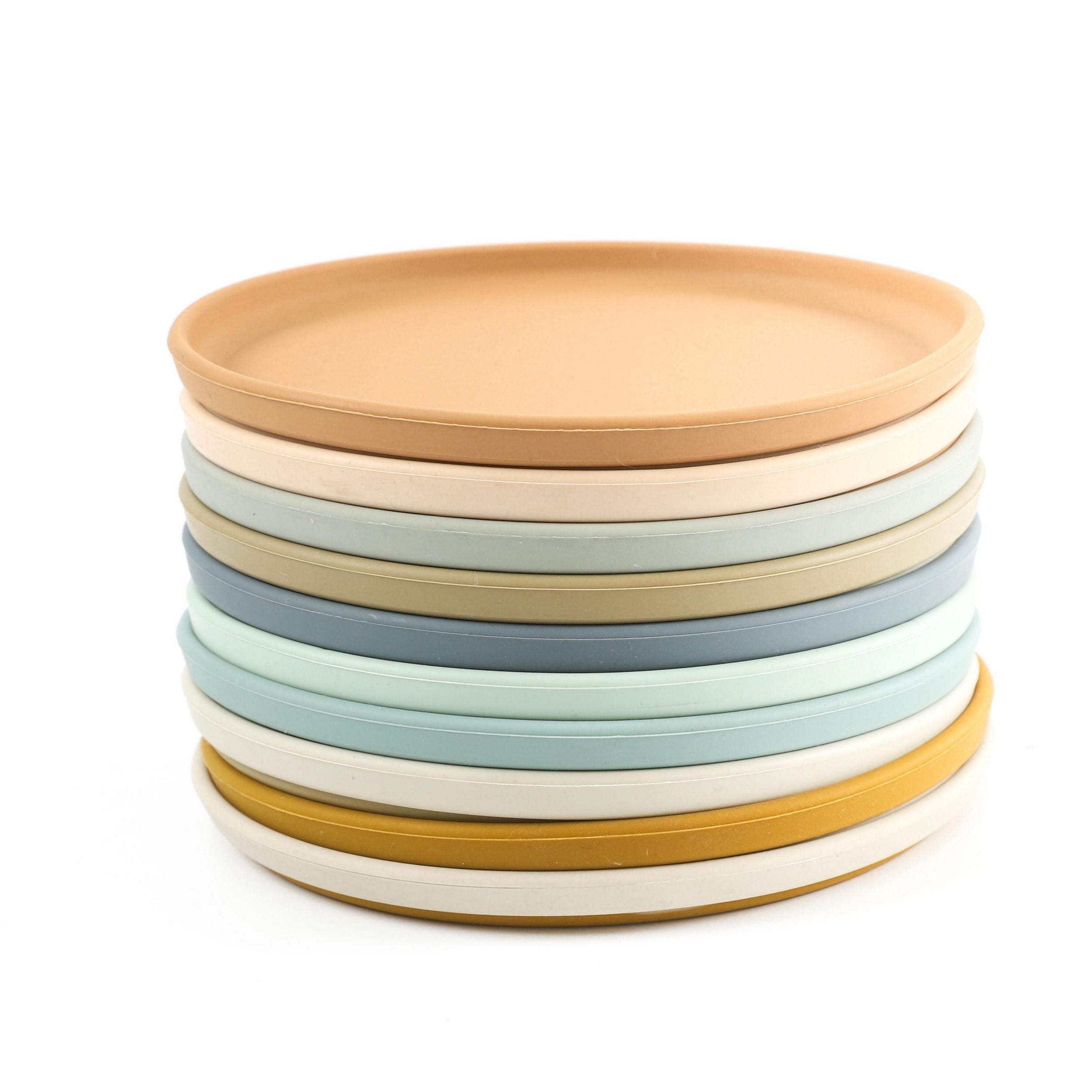 Plato de cena de silicona de 17,78 cm reutilizable apto para microondas plato de uso múltiple