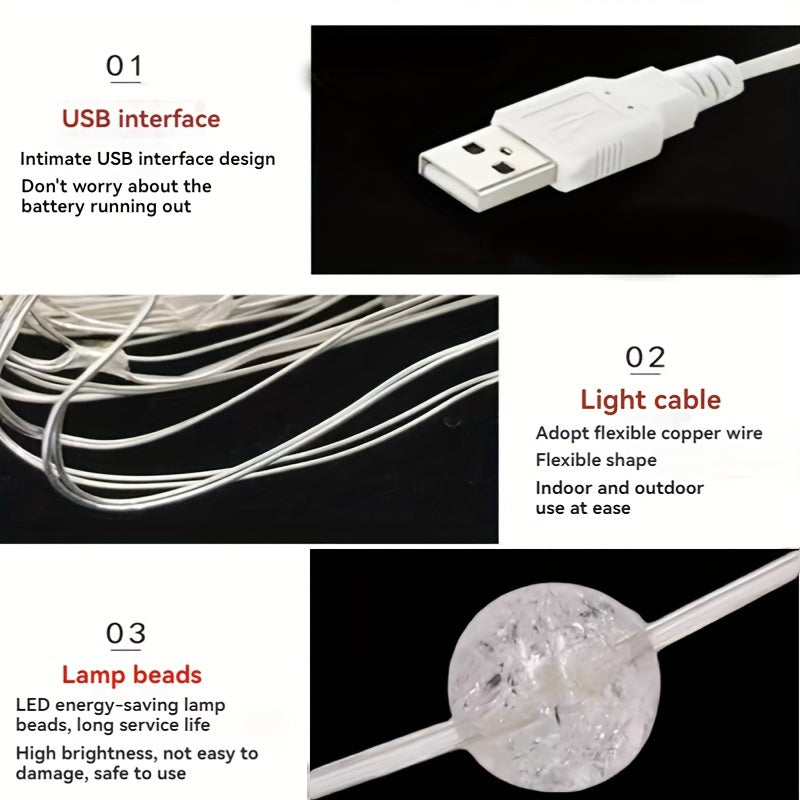 Sozlanadigan kechki yoritgichli LED sehrli chiroqlar, plastik chiroq soyaboni, ichki Rojdestvo bayrami bezaklari