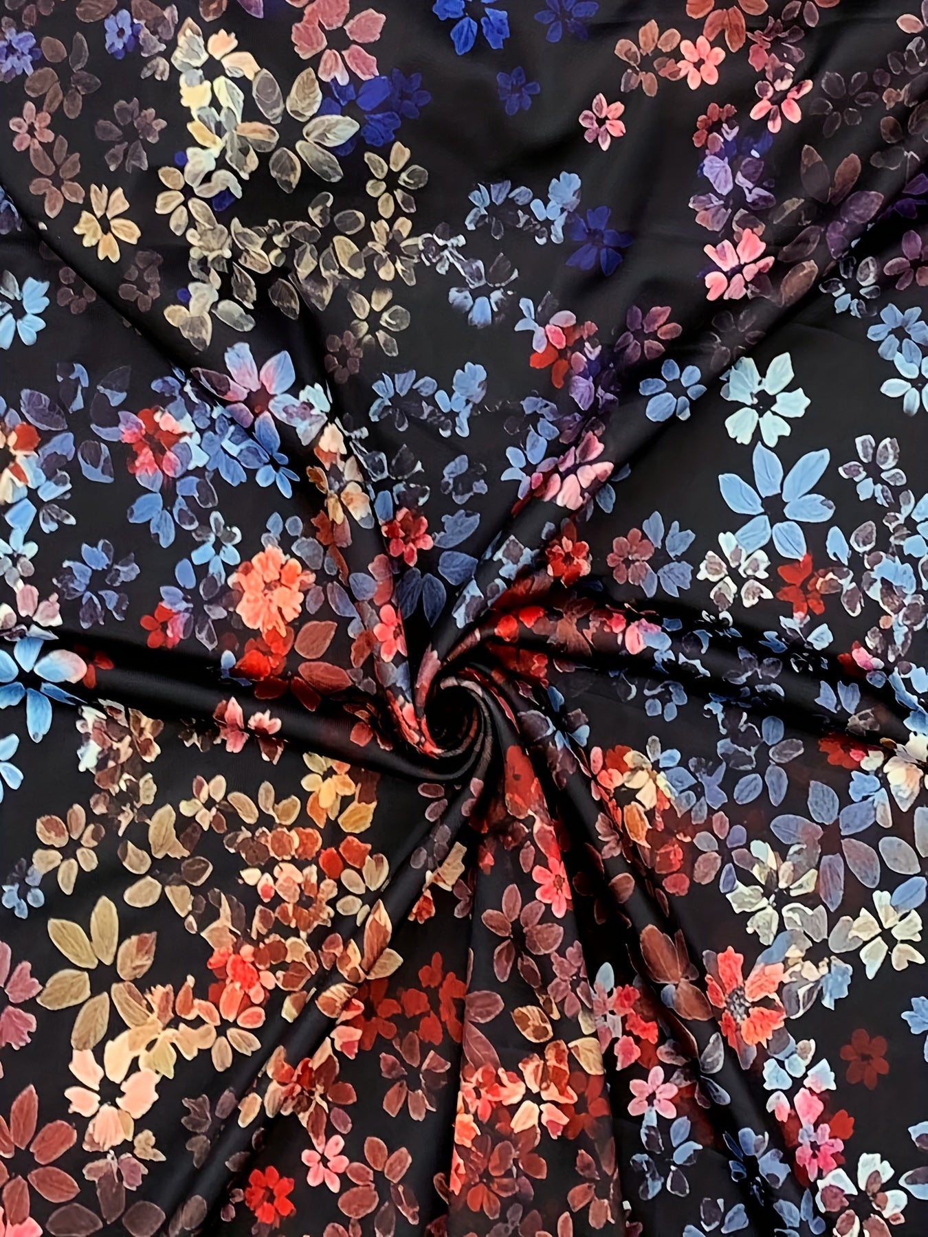 Women's Floral Skirt Plus Size Elastic Waist All-Season Pockets