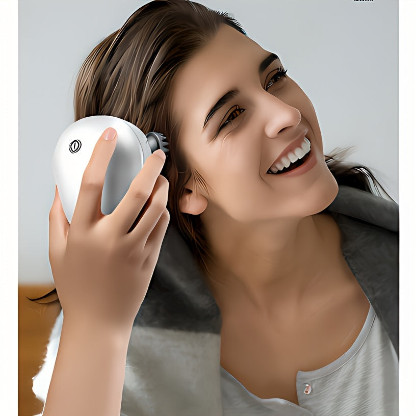 Masajeador eléctrico para cabeza, recargable por USB, relajación de tejidos profundos, 8 tentáculos, terapia multidimensional