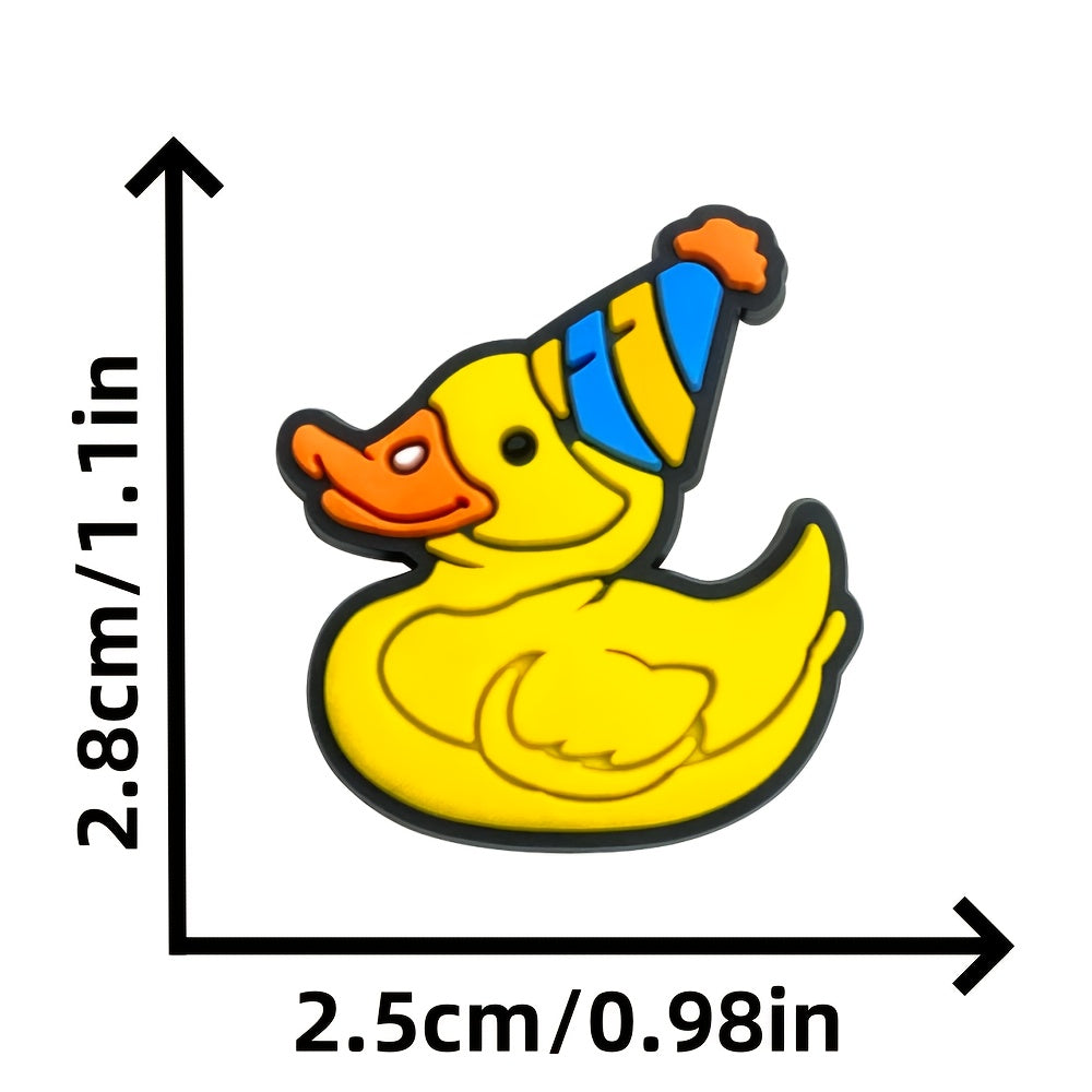 Kids Yellow Duck Shoe Charms Diy Accessories for PVC Bubble Slides Sandals