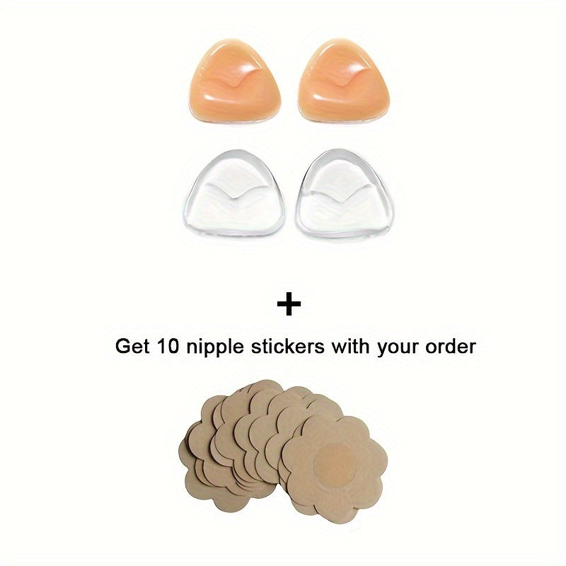 Silicone Bra Inserts for Enhancing Bikini Underwear Lingerie Solid Color Reusable