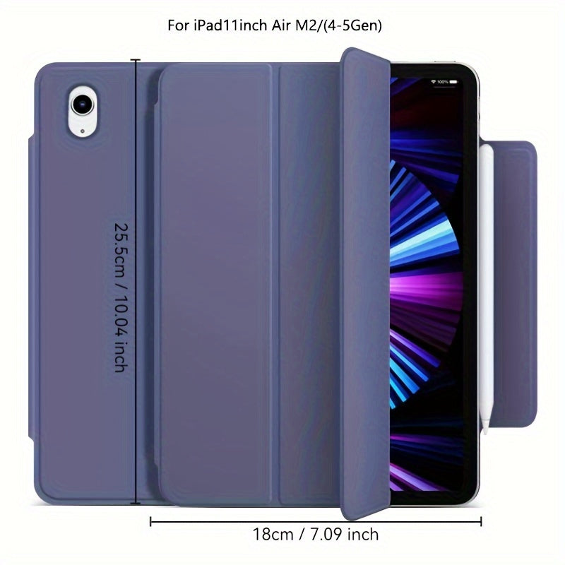 iPad Mini 6, Air 4/5, Pro 11 2022, Air 6 11inch 2024 uchun sun'iy charm aqlli qop. Qalam ushlagichi, kuchli magnit yopilishi va ultra ingichka dizayni bilan egiluvchan qattiq qopqoqni o'z ichiga oladi.