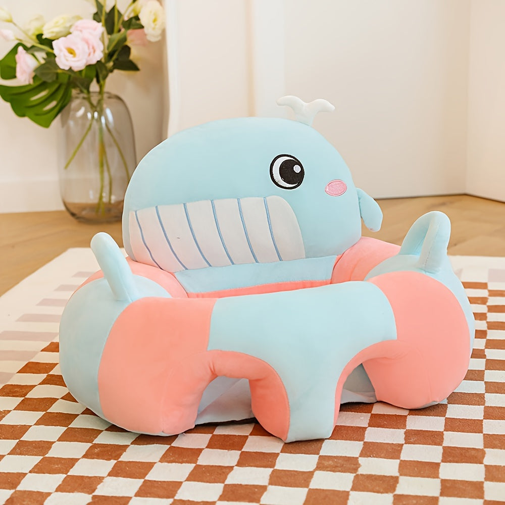 Kids' Animal-Shaped Learning Chair Plush Floor Seat for Posture and Hip Growth Ages 4 Months to 14 Years Orange Grey Pink Blue