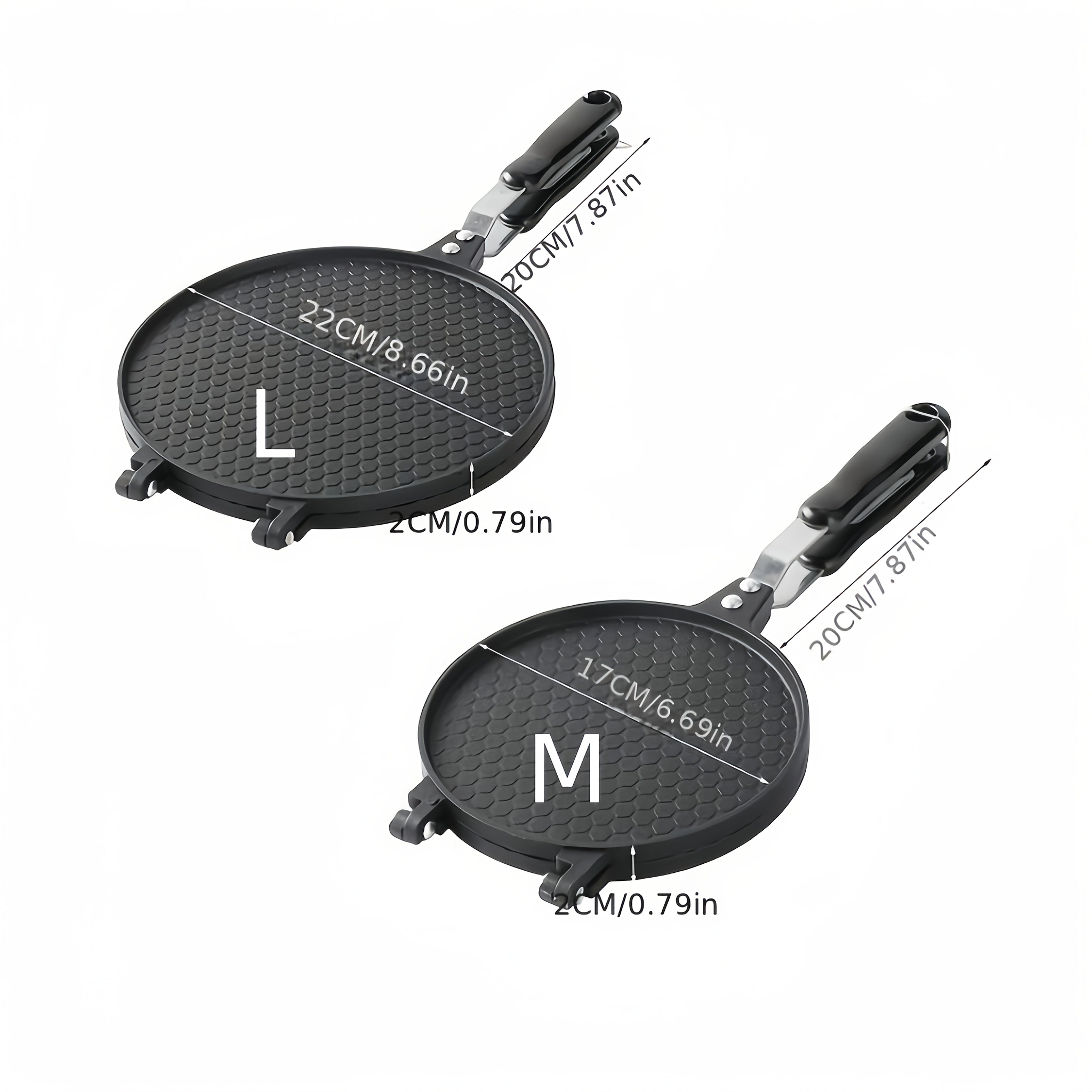 SHAON 1 dona Uzun Qo‘lqopli Non-Stick Waffle Pan - Chidamli, chizish va zangga qarshi ta'sir qiluvchi desert tayyorlovchi, DIY Muzqaymoq konuslari, vafli, tortlar uchun - Oson tozalanadi, Uy va tijorat oshxonalari uchun ideal