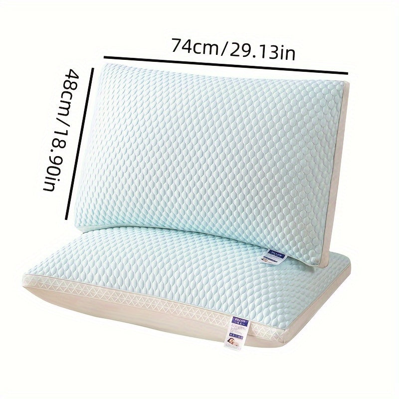 Голубая вязаная сатиновая подушка для шеи для охлаждающей поддержки, отводящая влагу, моющаяся в машине