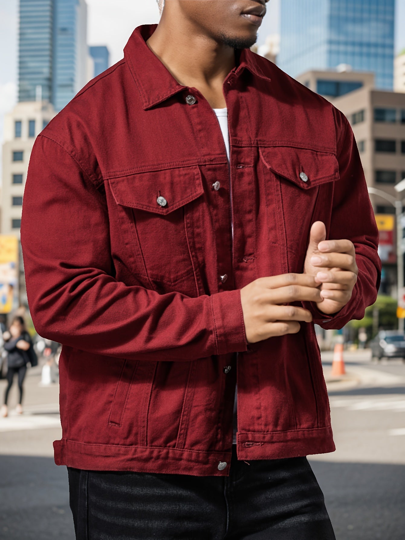 Мужская джинсовая куртка большого размера из плотного хлопка, повседневная, для весны и осени